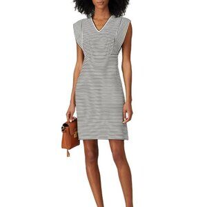 DEREK LAM Collective Dress Italian Size 42 (Medium/6) Stripe Stretch Knit Sheath